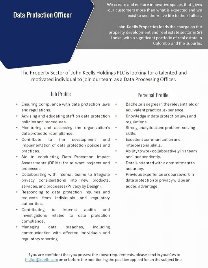 Data Protection Officer BEST JOBS Visit